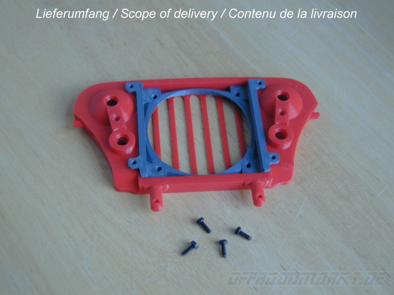 1/10 AXIAL CJ-7 - Open Radiator Grille real fan use RC SCX III Crawler Jeep
