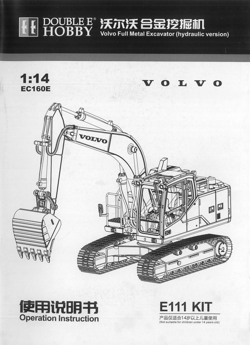1/14 RC Excavator Doublee EC160E Manual Anleitung