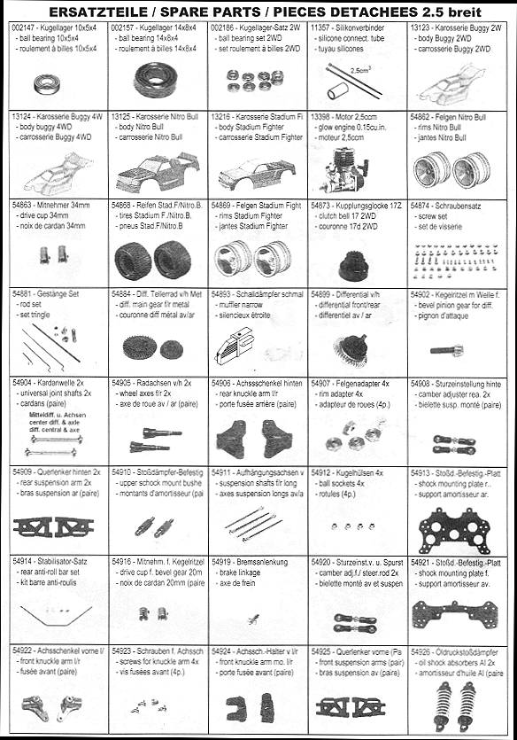 Carson Stadium Fighter, Nitro Bull, Buggy 2000 Ersatzteile 1