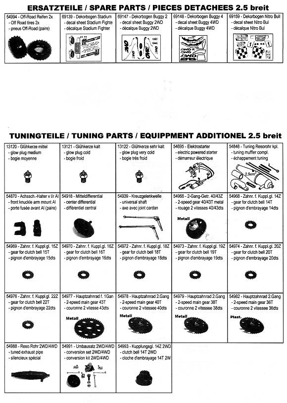 Carson Stadium Fighter, Nitro Bull, Buggy 2000 Ersatzteile 3